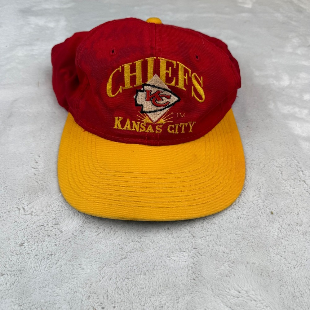 Vintage Kansas City Chiefs Team NFL Football Hat Cap Red Yellow